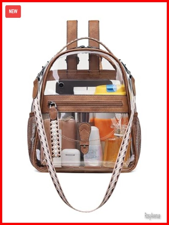 Clear PVC Mini Backpack Purse, Stadium Approved Transparent Bag for Concerts main image 6